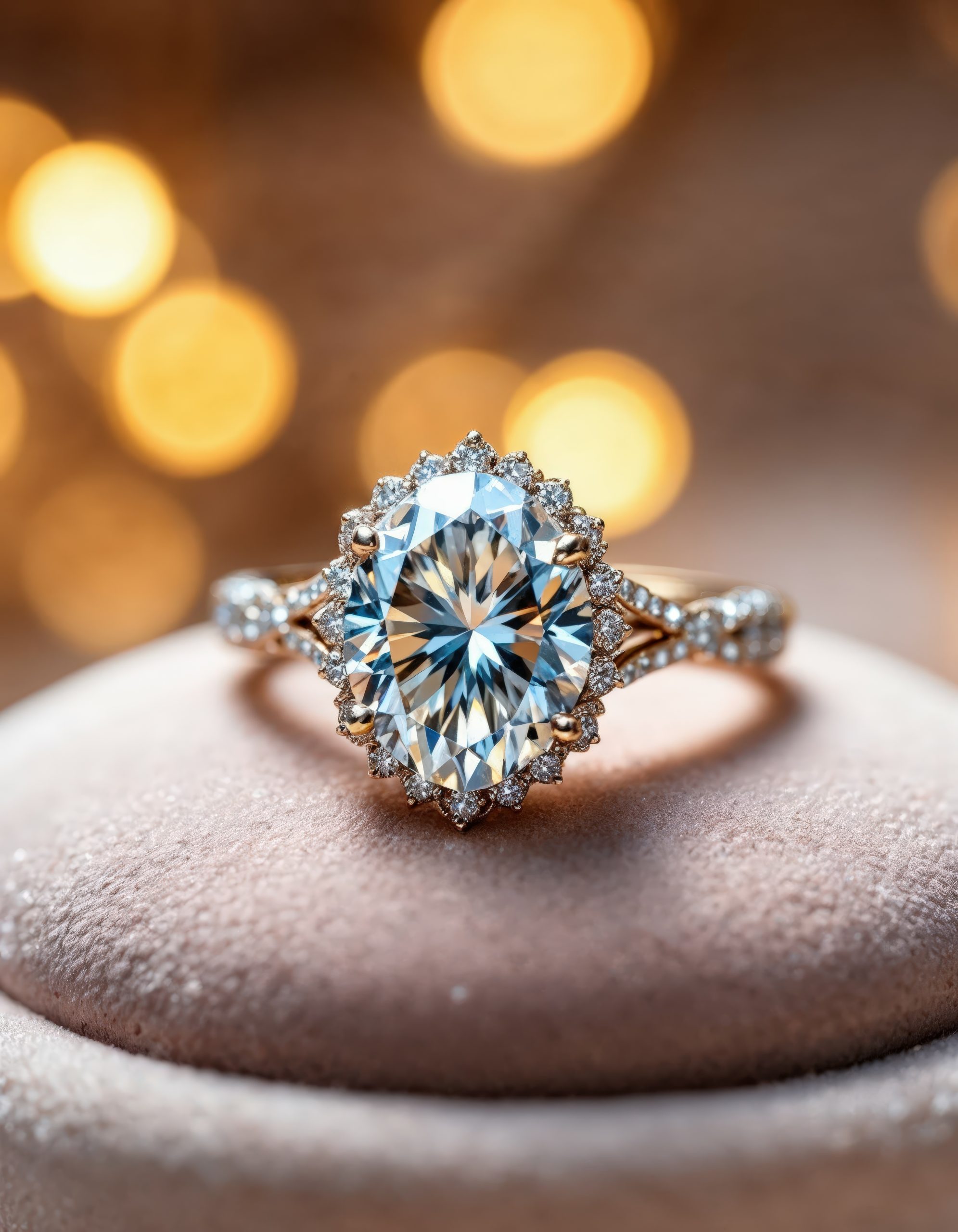Diamantring im warmen Licht